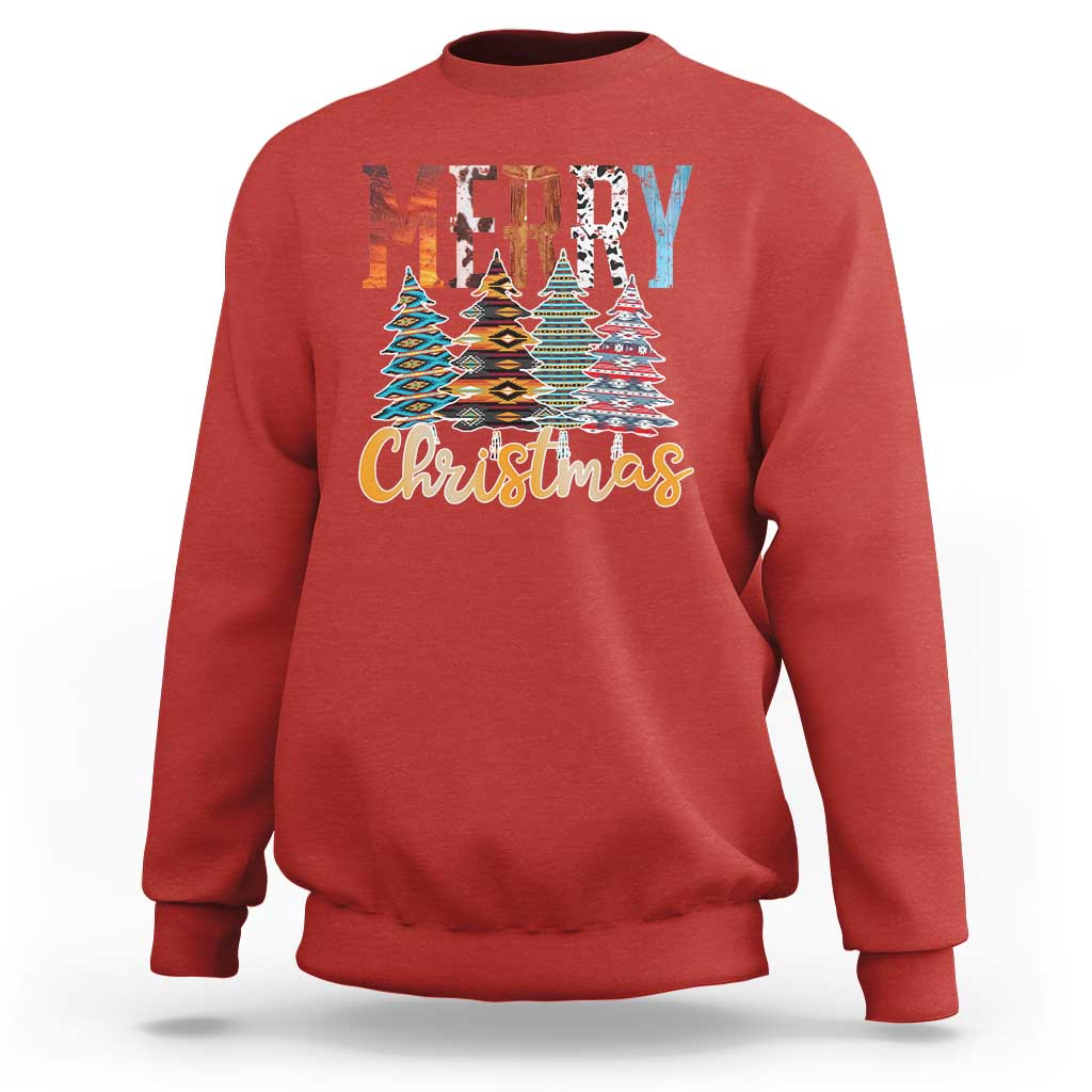 Merry Christmas Native American Xmas Tree Sweatshirt - Wonder Print Shop