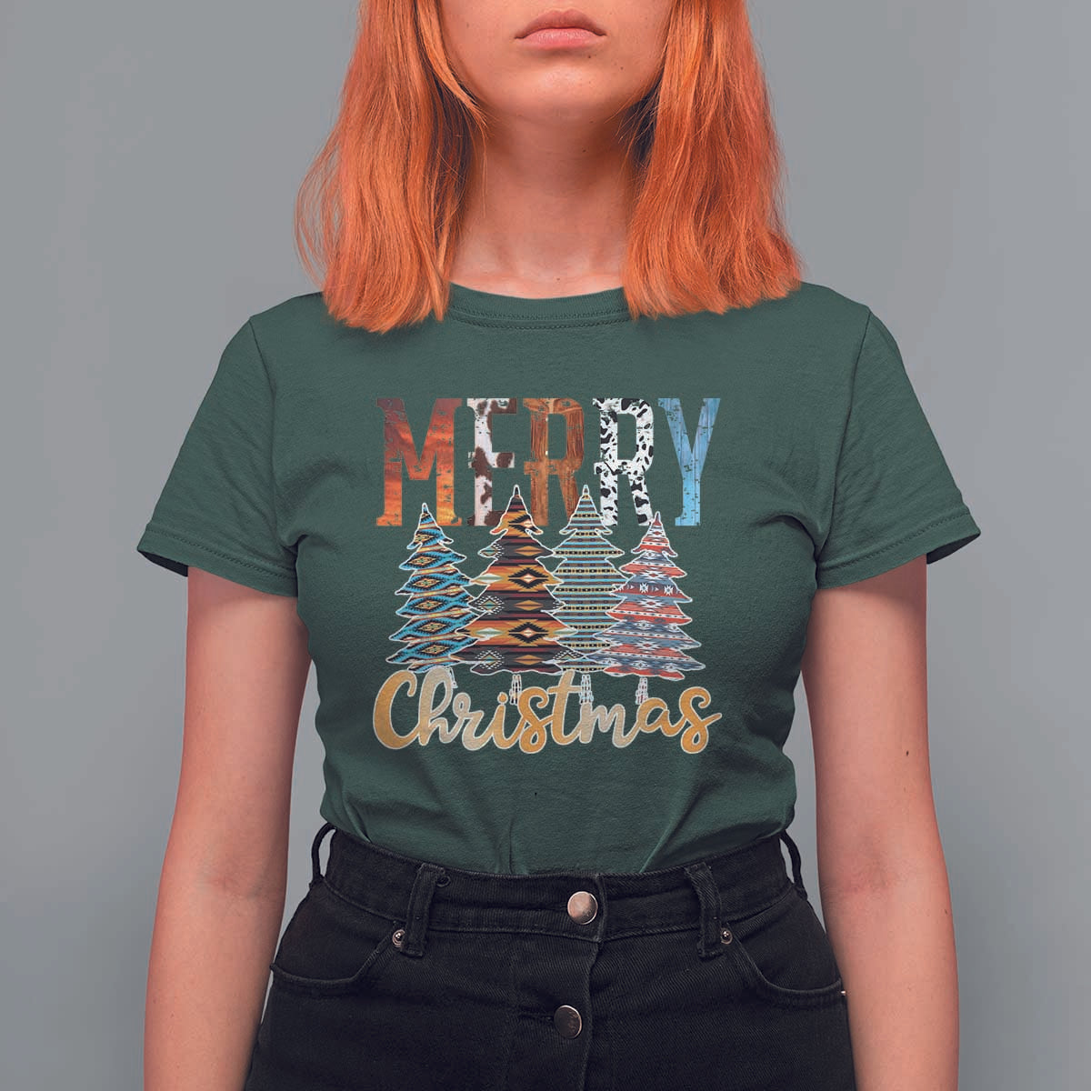 Merry Christmas Native American Xmas Tree T Shirt For Women - Wonder Print Shop