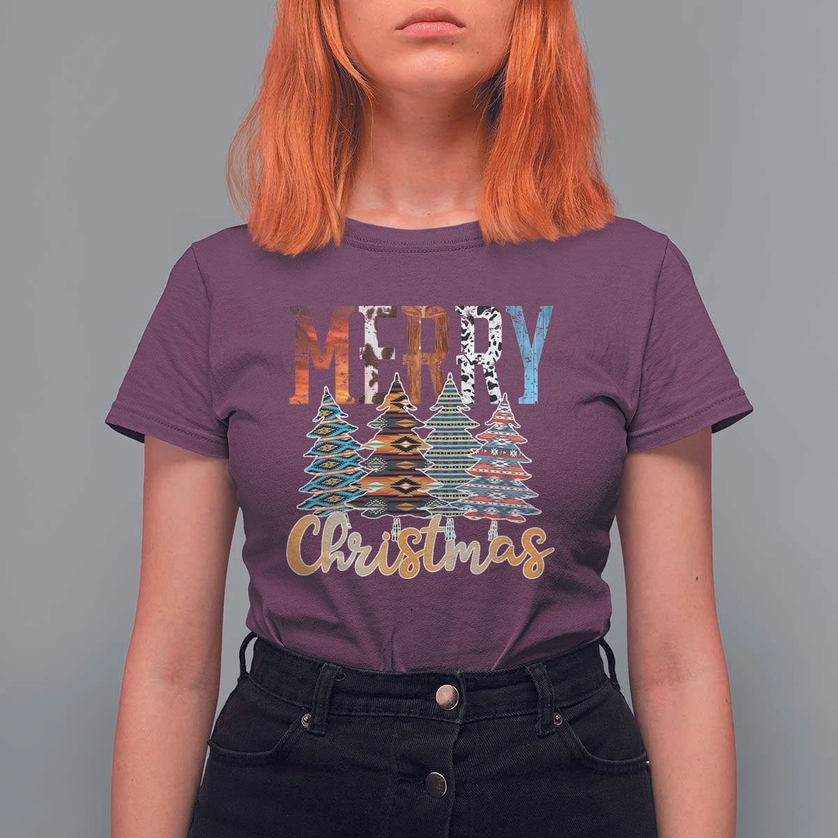 Merry Christmas Native American Xmas Tree T Shirt For Women - Wonder Print Shop