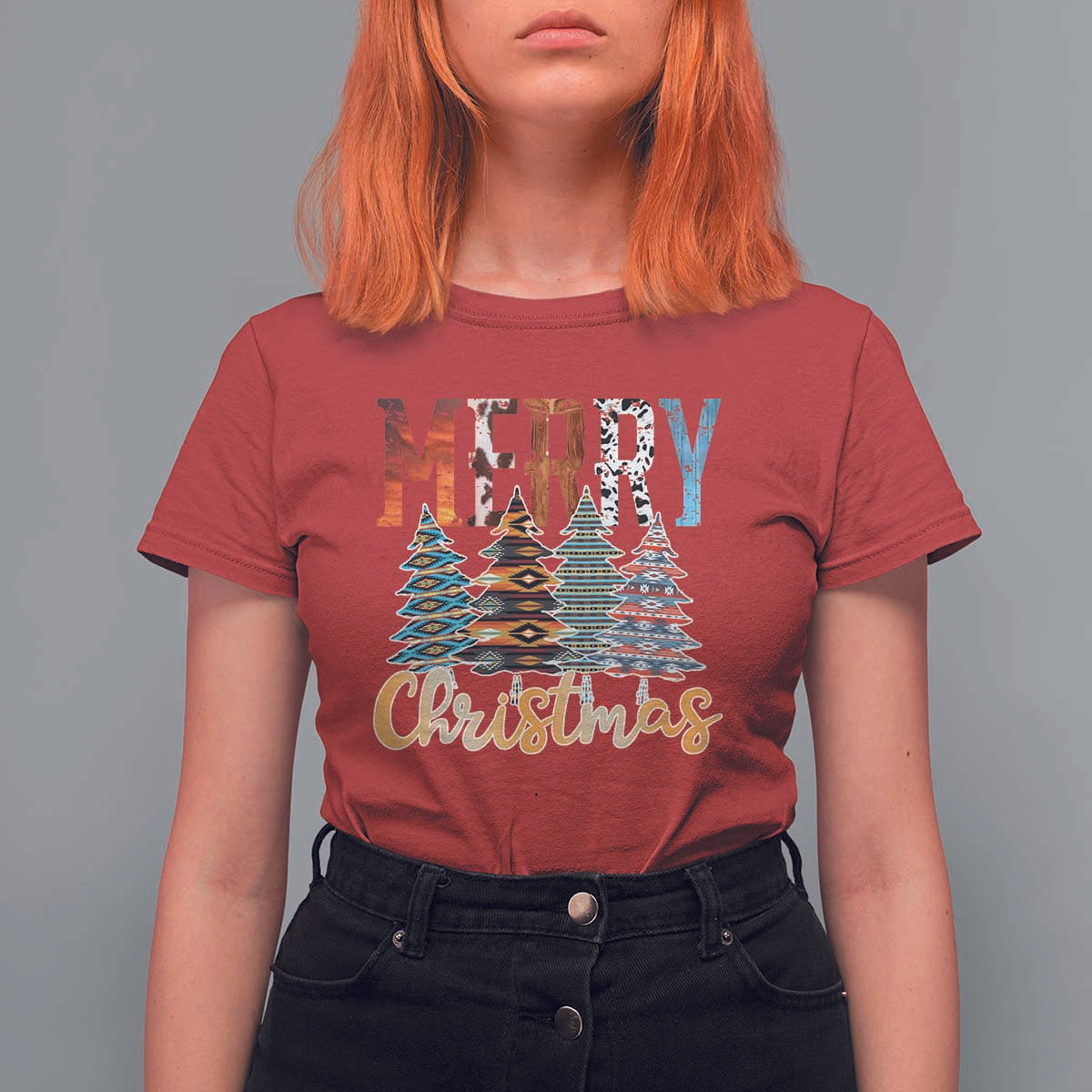 Merry Christmas Native American Xmas Tree T Shirt For Women - Wonder Print Shop