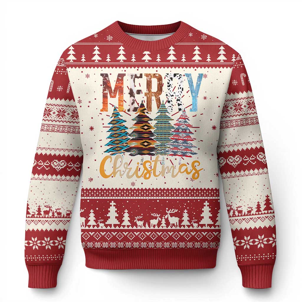Merry Christmas Native American Xmas Tree Ugly Christmas Sweater - Wonder Print Shop