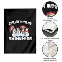 Funny Christmas Native American Garden Flag Chillin' With My Snowmies Snowman Tribes - Wonder Print Shop