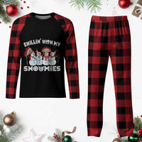 Funny Christmas Native American Plaid Pajama Set Chillin' With My Snowmies Snowman Tribes - Wonder Print Shop