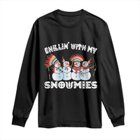 Funny Christmas Native American Long Sleeve Shirt Chillin' With My Snowmies Snowman Tribes