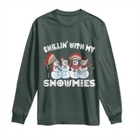 Funny Christmas Native American Long Sleeve Shirt Chillin' With My Snowmies Snowman Tribes