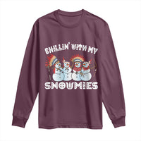 Funny Christmas Native American Long Sleeve Shirt Chillin' With My Snowmies Snowman Tribes
