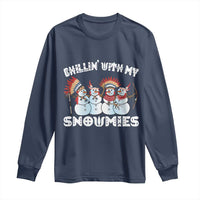 Funny Christmas Native American Long Sleeve Shirt Chillin' With My Snowmies Snowman Tribes