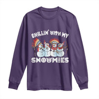 Funny Christmas Native American Long Sleeve Shirt Chillin' With My Snowmies Snowman Tribes