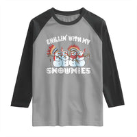 Funny Christmas Native American Raglan Shirt Chillin' With My Snowmies Snowman Tribes - Wonder Print Shop
