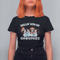 Funny Christmas Native American T Shirt For Women Chillin' With My Snowmies Snowman Tribes - Wonder Print Shop