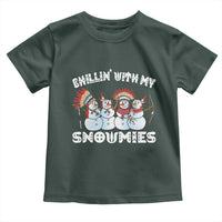 Funny Christmas Native American Toddler T Shirt Chillin' With My Snowmies Snowman Tribes