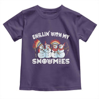 Funny Christmas Native American Toddler T Shirt Chillin' With My Snowmies Snowman Tribes