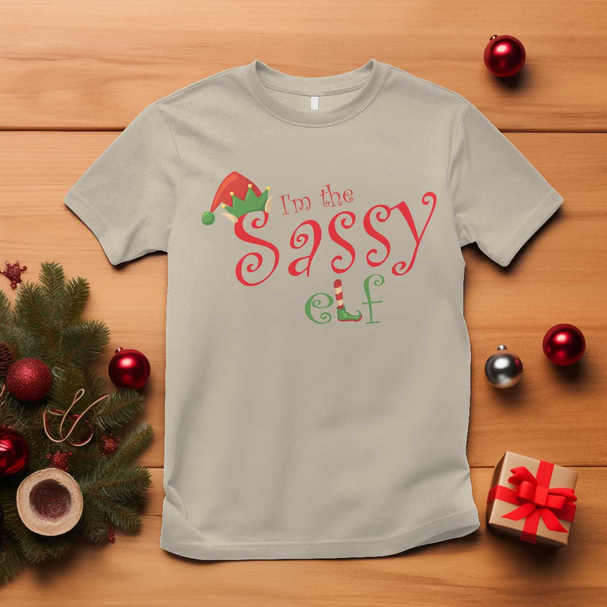 Funny Christmas Elf T Shirt I'm The Sassy Elf Family Matching - Wonder Print Shop