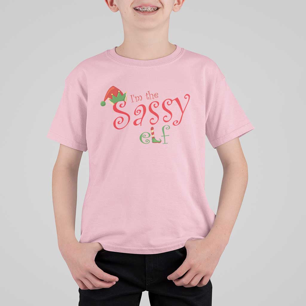 Funny Christmas Elf T Shirt For Kid I'm The Sassy Elf Family Matching - Wonder Print Shop