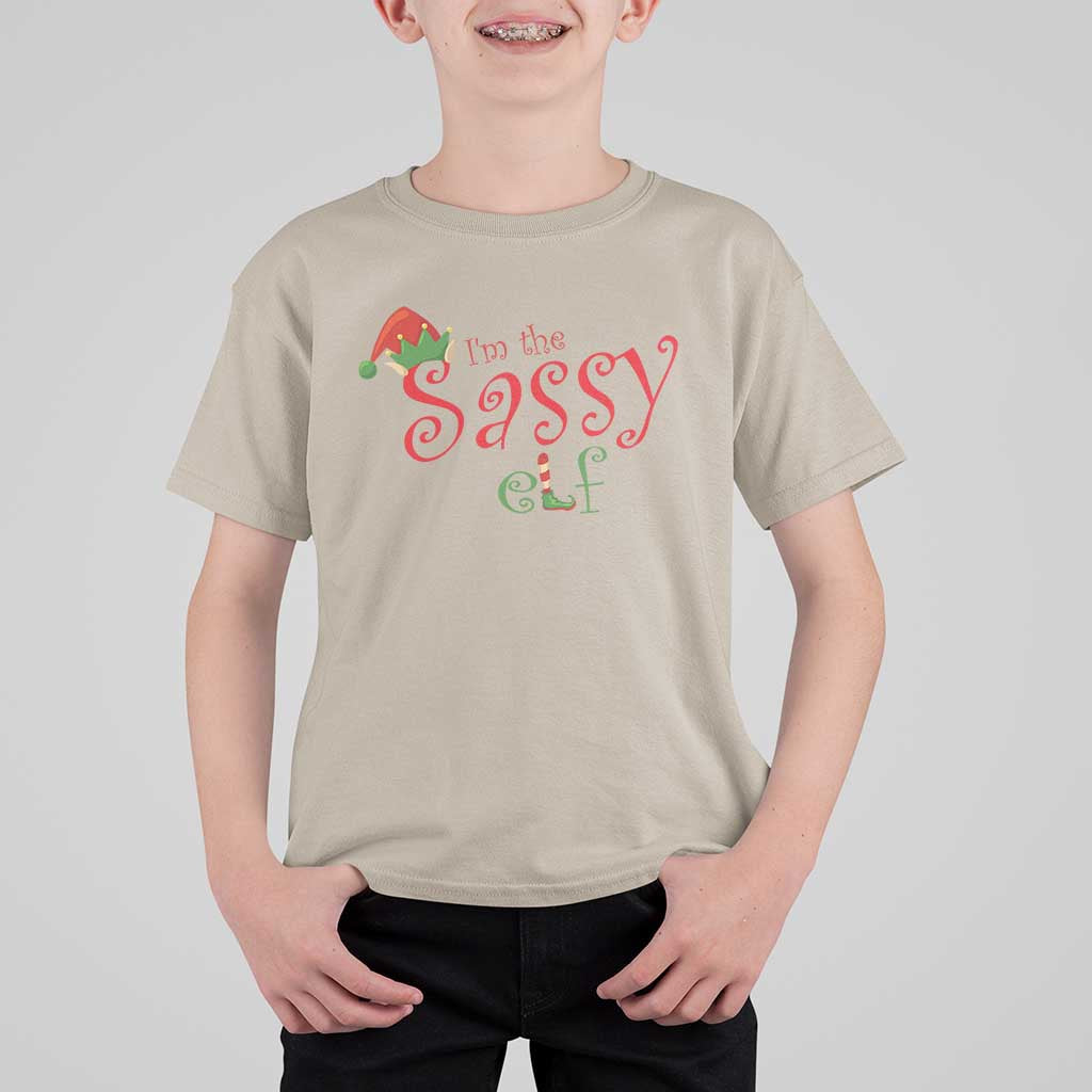 Funny Christmas Elf T Shirt For Kid I'm The Sassy Elf Family Matching - Wonder Print Shop