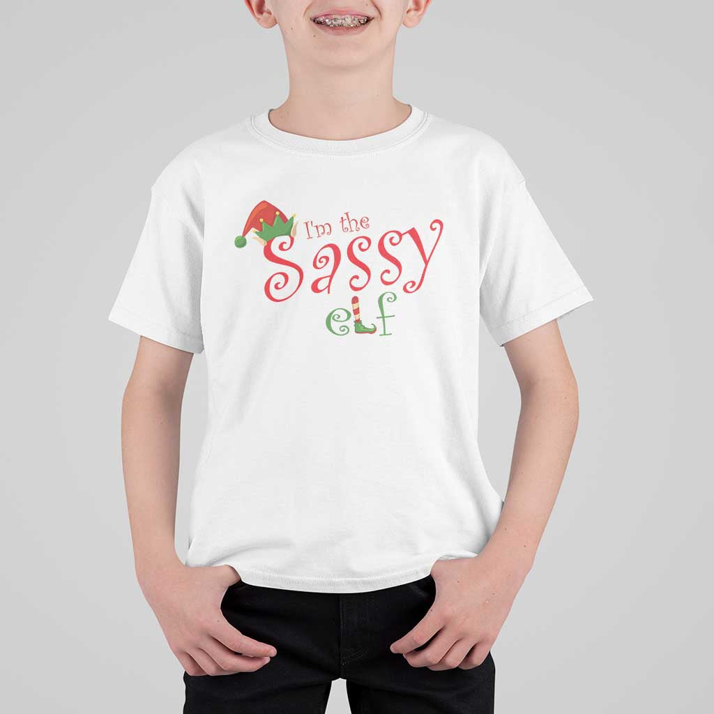 Funny Christmas Elf T Shirt For Kid I'm The Sassy Elf Family Matching - Wonder Print Shop