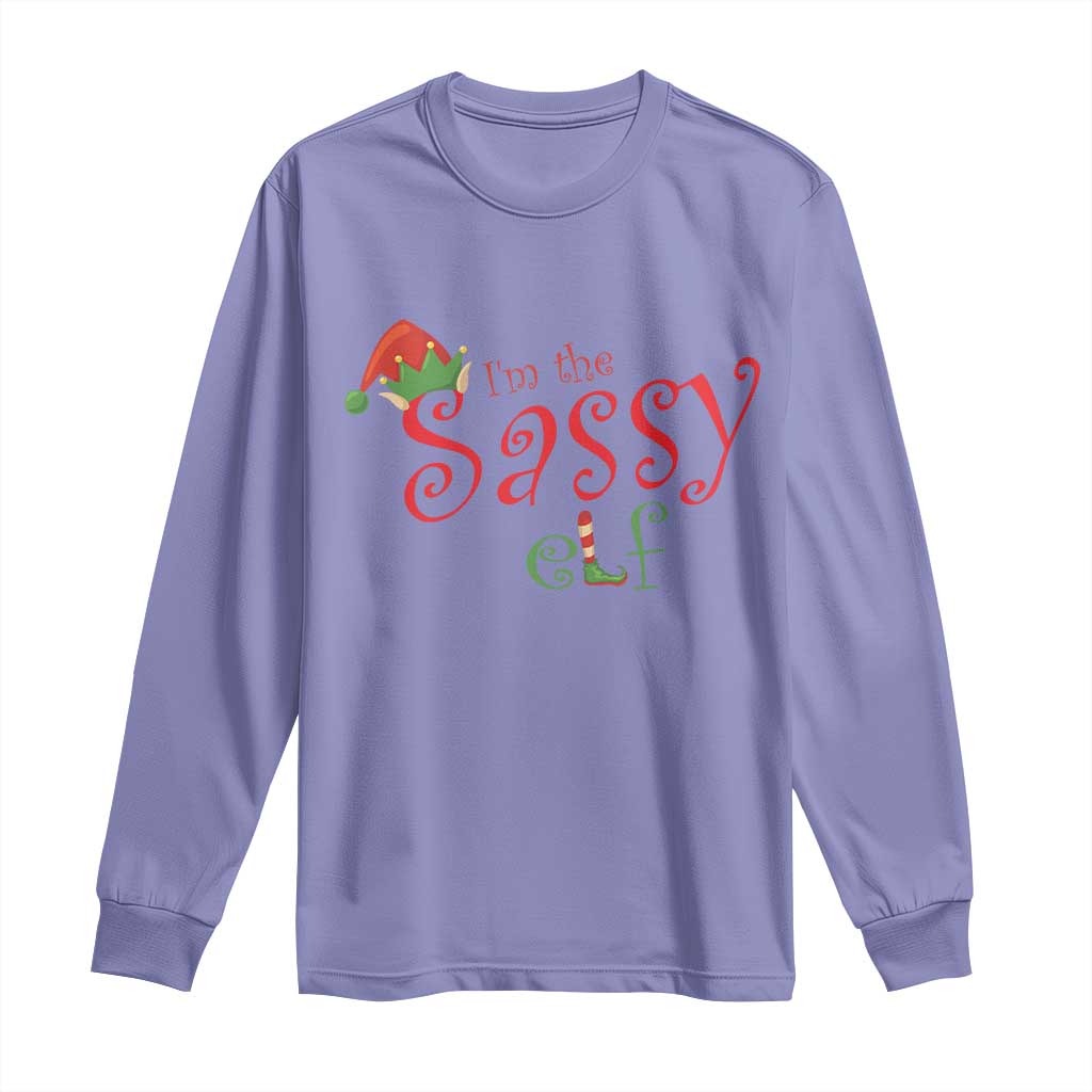 Funny Christmas Elf Long Sleeve Shirt I'm The Sassy Elf Family Matching