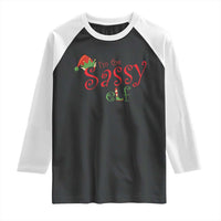 Funny Christmas Elf Raglan Shirt I'm The Sassy Elf Family Matching - Wonder Print Shop