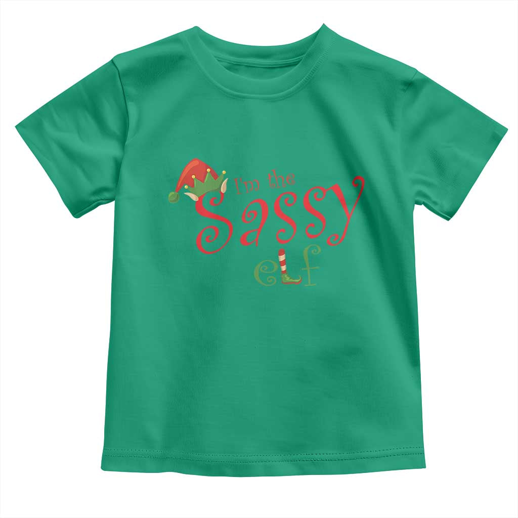 Funny Christmas Elf Toddler T Shirt I'm The Sassy Elf Family Matching