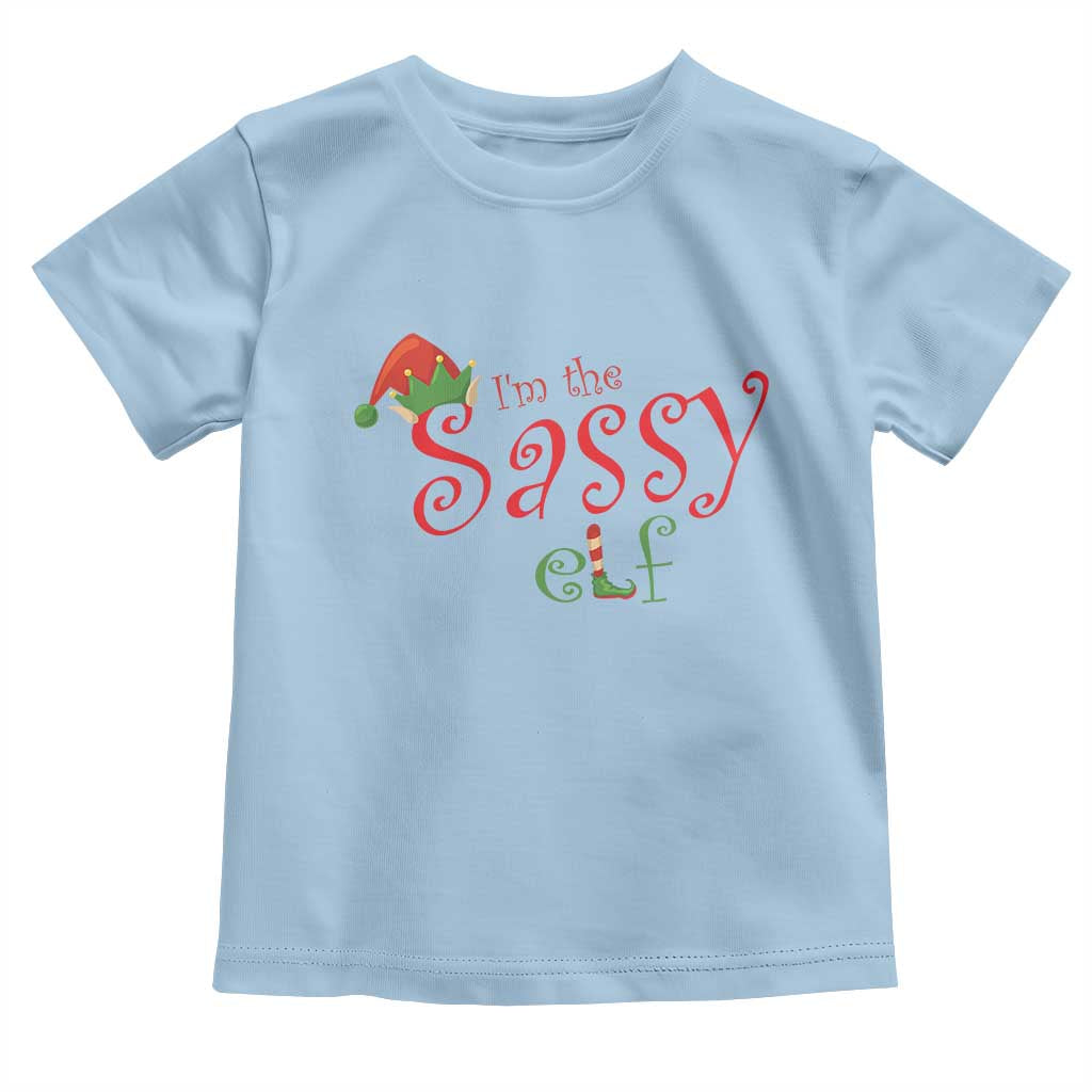 Funny Christmas Elf Toddler T Shirt I'm The Sassy Elf Family Matching