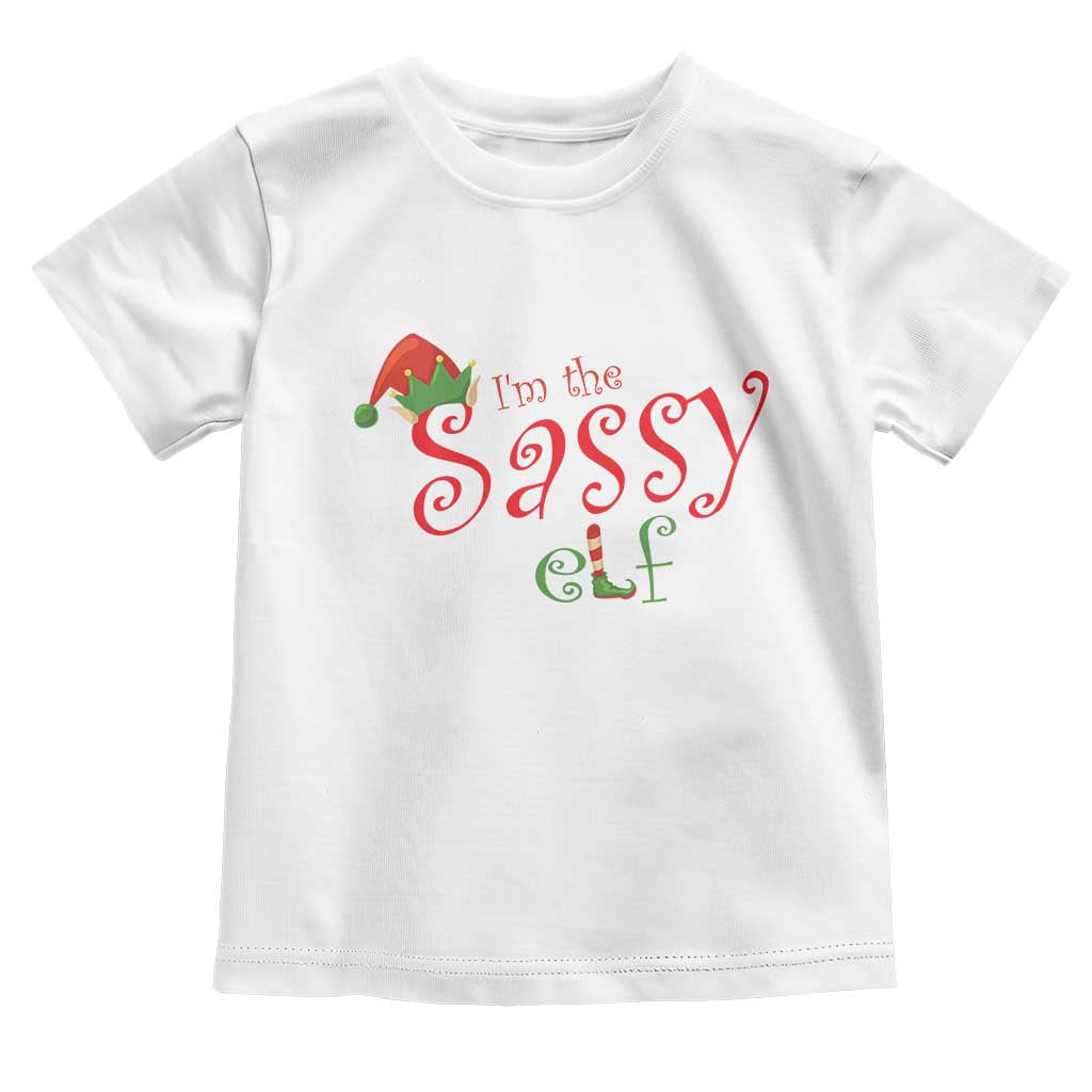 Funny Christmas Elf Toddler T Shirt I'm The Sassy Elf Family Matching