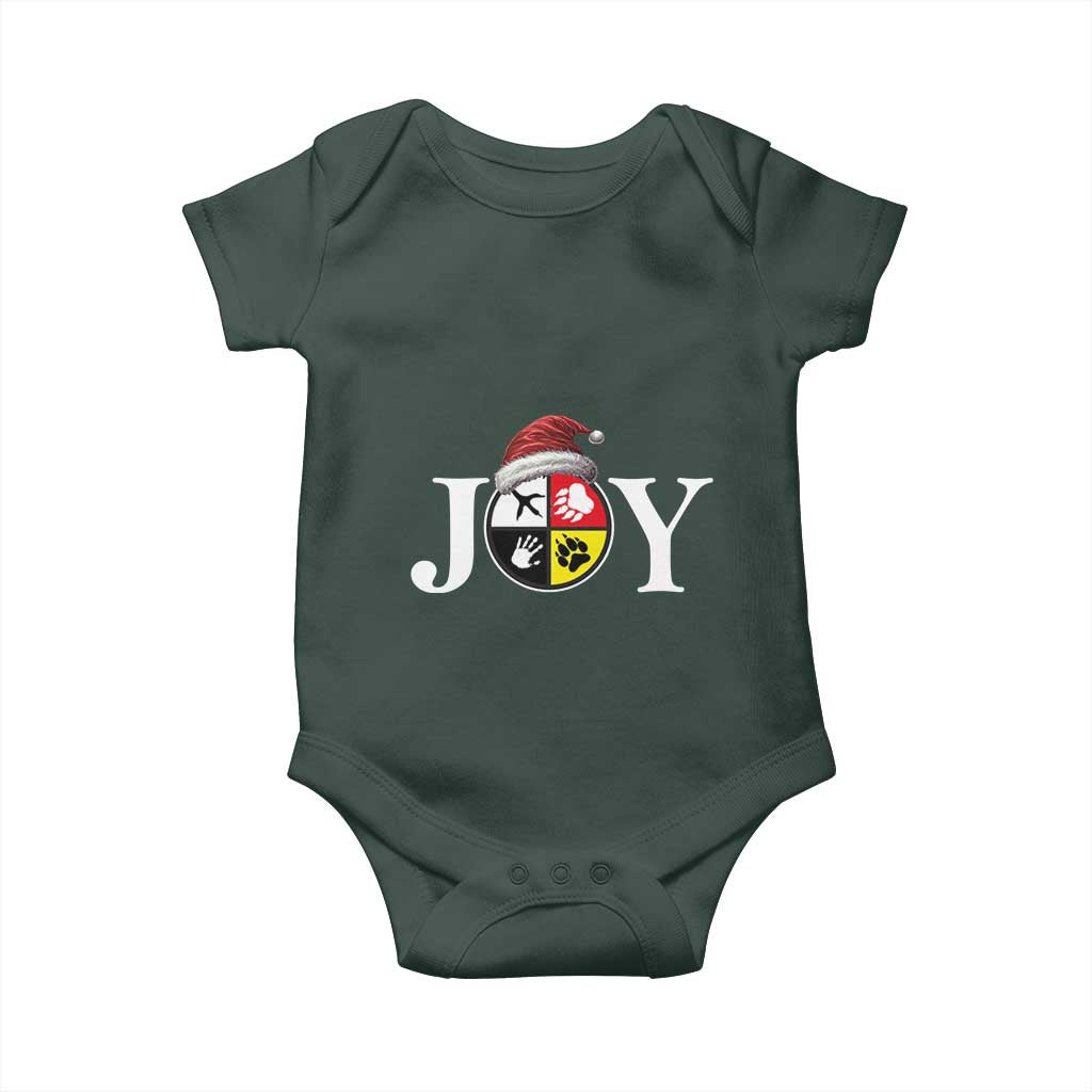 Christmas Native American Joy Medicine Wheel Santa Hat Baby Onesie