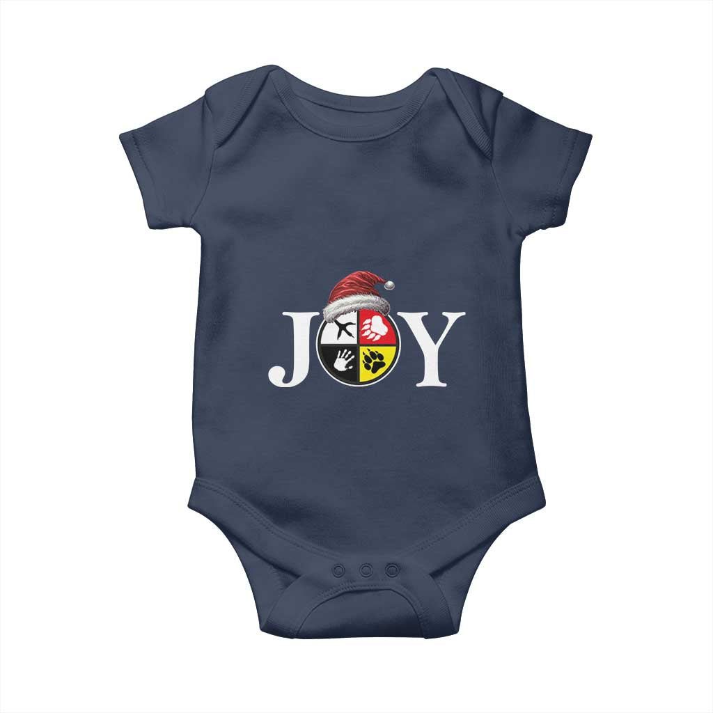 Christmas Native American Joy Medicine Wheel Santa Hat Baby Onesie