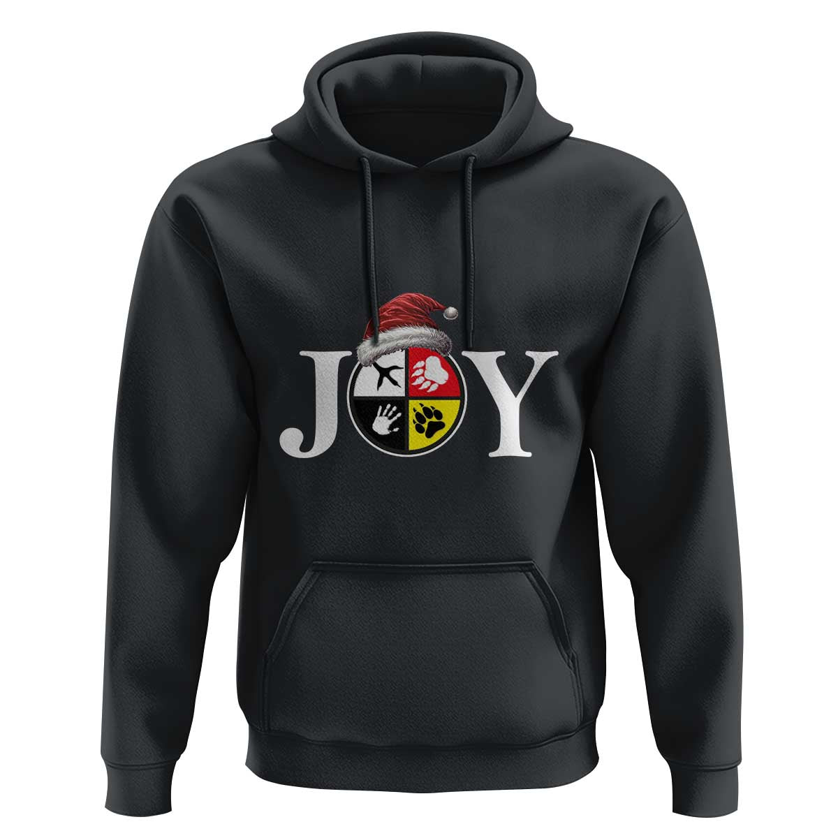 Christmas Native American Joy Medicine Wheel Santa Hat Hoodie