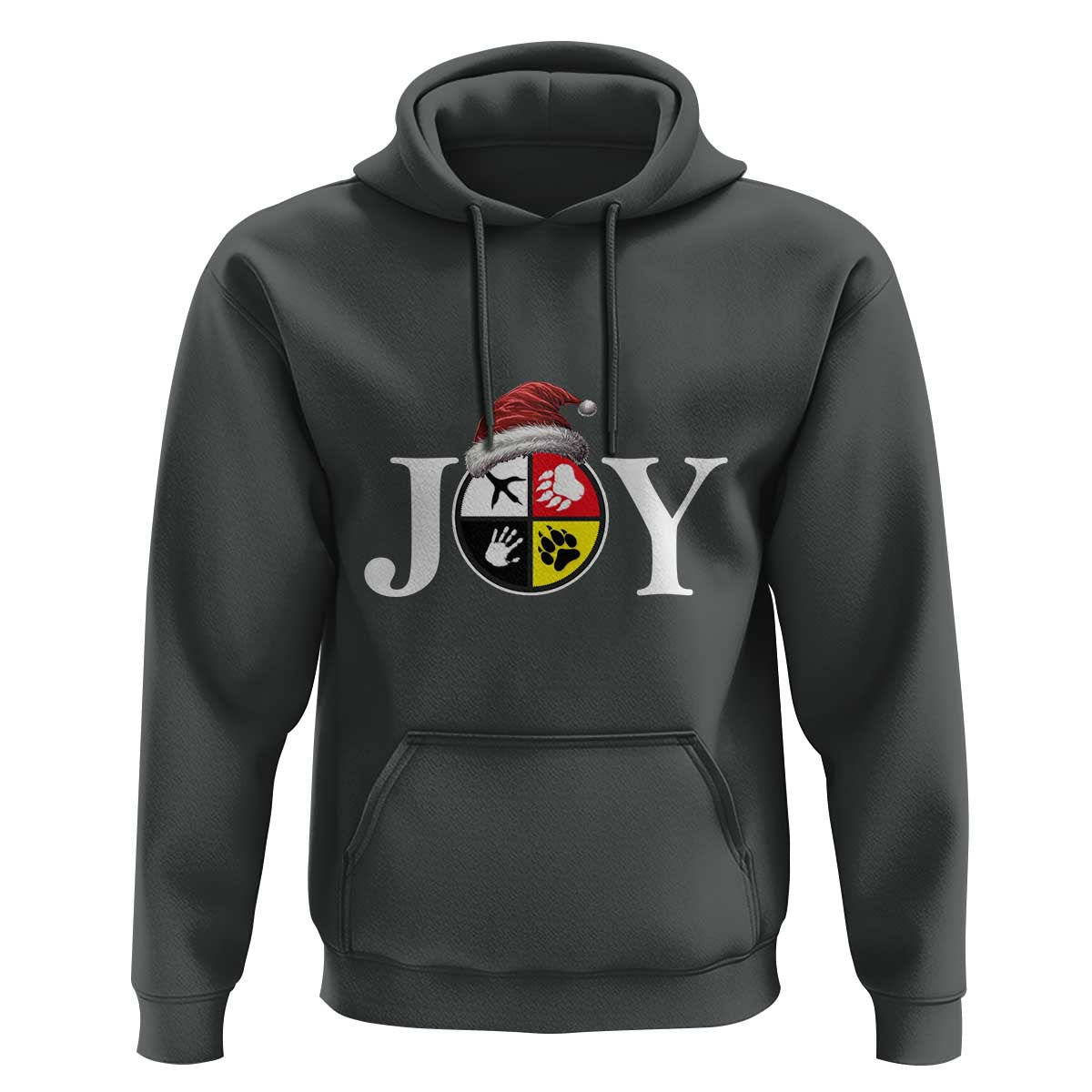 Christmas Native American Joy Medicine Wheel Santa Hat Hoodie
