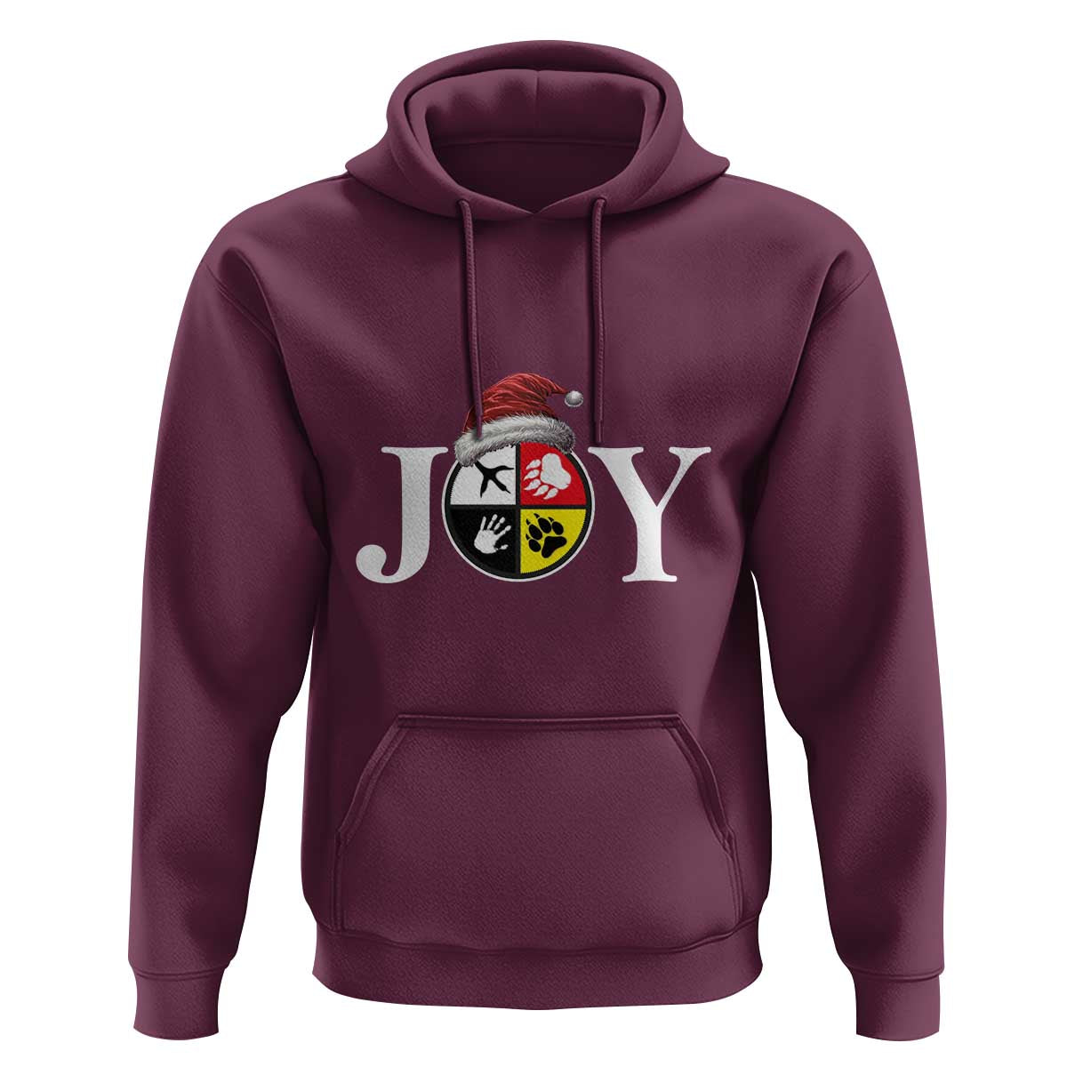 Christmas Native American Joy Medicine Wheel Santa Hat Hoodie