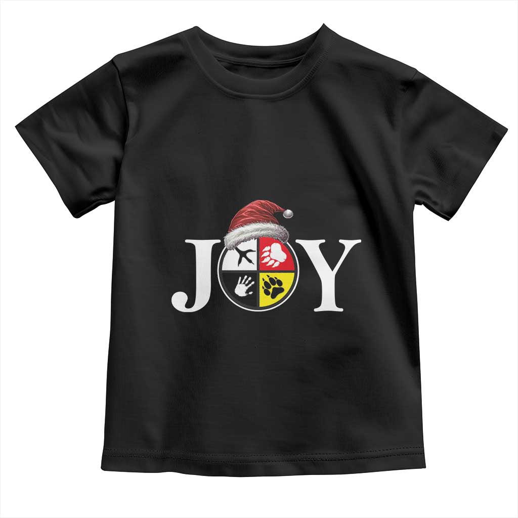 Christmas Native American Joy Medicine Wheel Santa Hat Toddler T Shirt