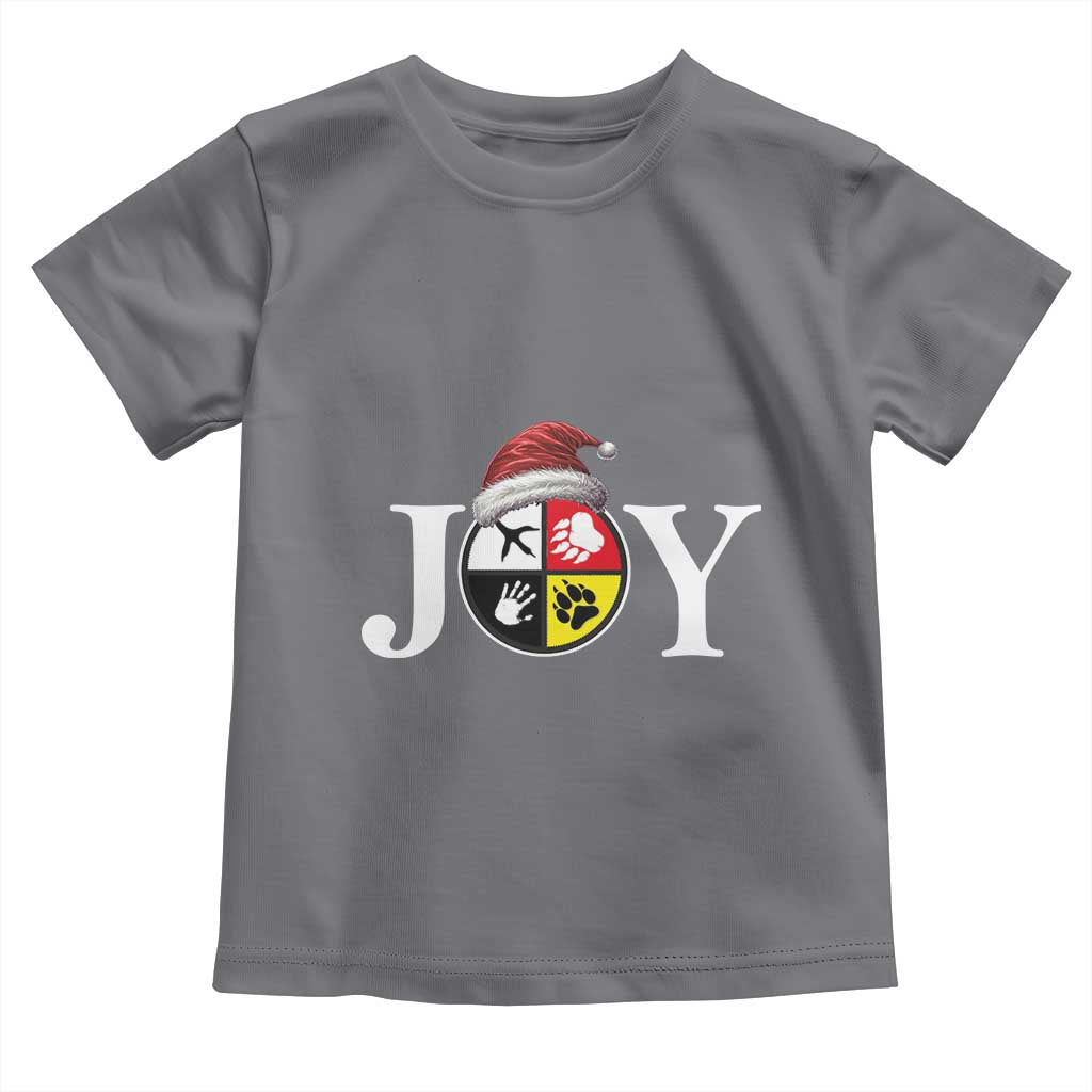 Christmas Native American Joy Medicine Wheel Santa Hat Toddler T Shirt