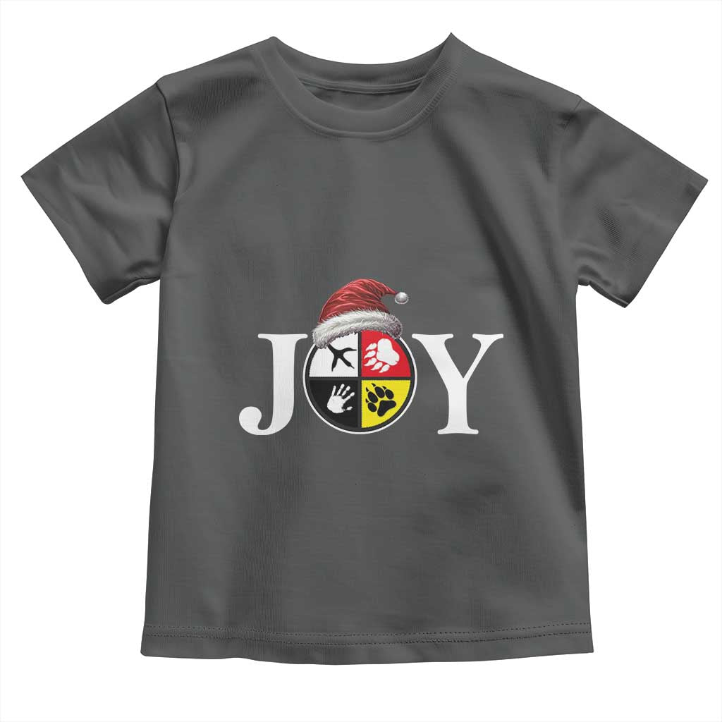 Christmas Native American Joy Medicine Wheel Santa Hat Toddler T Shirt