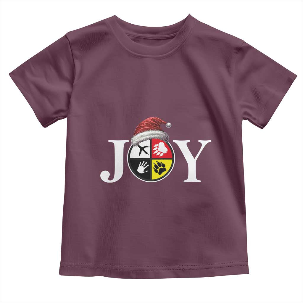 Christmas Native American Joy Medicine Wheel Santa Hat Toddler T Shirt