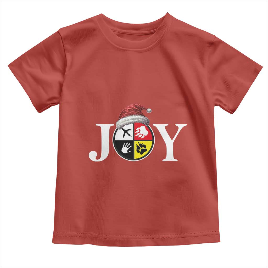 Christmas Native American Joy Medicine Wheel Santa Hat Toddler T Shirt