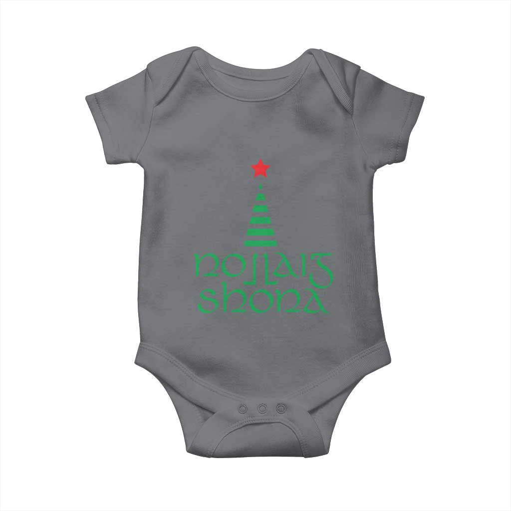 Funny Irish Gaelic Christmas Nollaig Shona Baby Onesie Xmas Tree