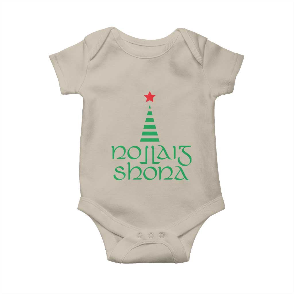 Funny Irish Gaelic Christmas Nollaig Shona Baby Onesie Xmas Tree