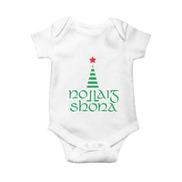 Funny Irish Gaelic Christmas Nollaig Shona Baby Onesie Xmas Tree