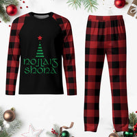 Funny Irish Gaelic Xmas Nollaig Shona Plaid Pajama Set Xmas Tree - Wonder Print Shop
