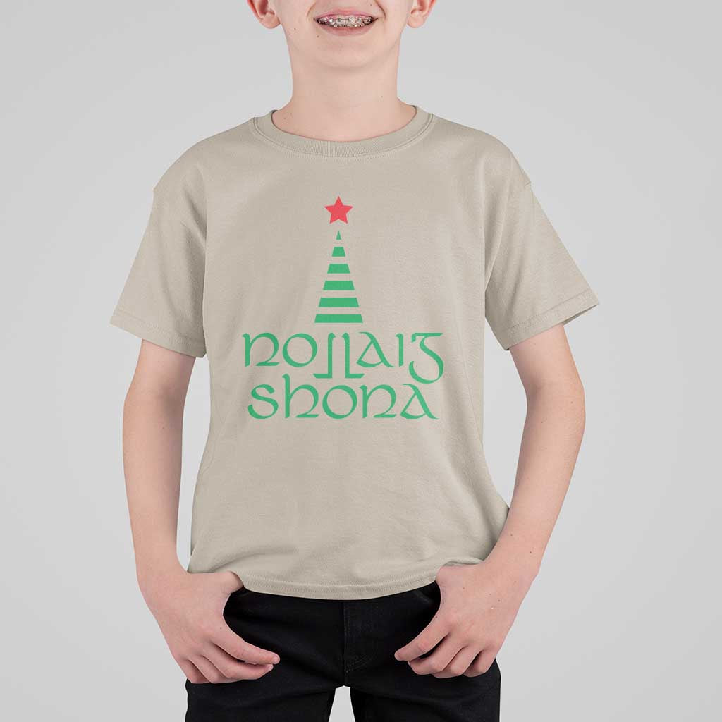 Funny Irish Gaelic Christmas Nollaig Shona T Shirt For Kid Xmas Tree - Wonder Print Shop