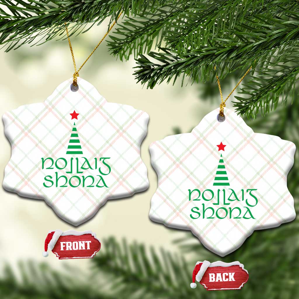 Funny Irish Gaelic Christmas Nollaig Shona Ceramic Ornament Xmas Tree - Wonder Print Shop