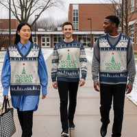 Funny Irish Gaelic Xmas Nollaig Shona V-Neck Knit Sweater Vest Xmas Tree - Wonder Print Shop