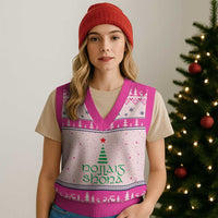 Funny Irish Gaelic Xmas Nollaig Shona V-Neck Knit Sweater Vest Xmas Tree - Wonder Print Shop