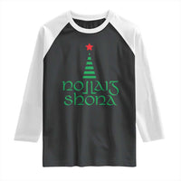 Funny Irish Gaelic Christmas Nollaig Shona Raglan Shirt Xmas Tree - Wonder Print Shop