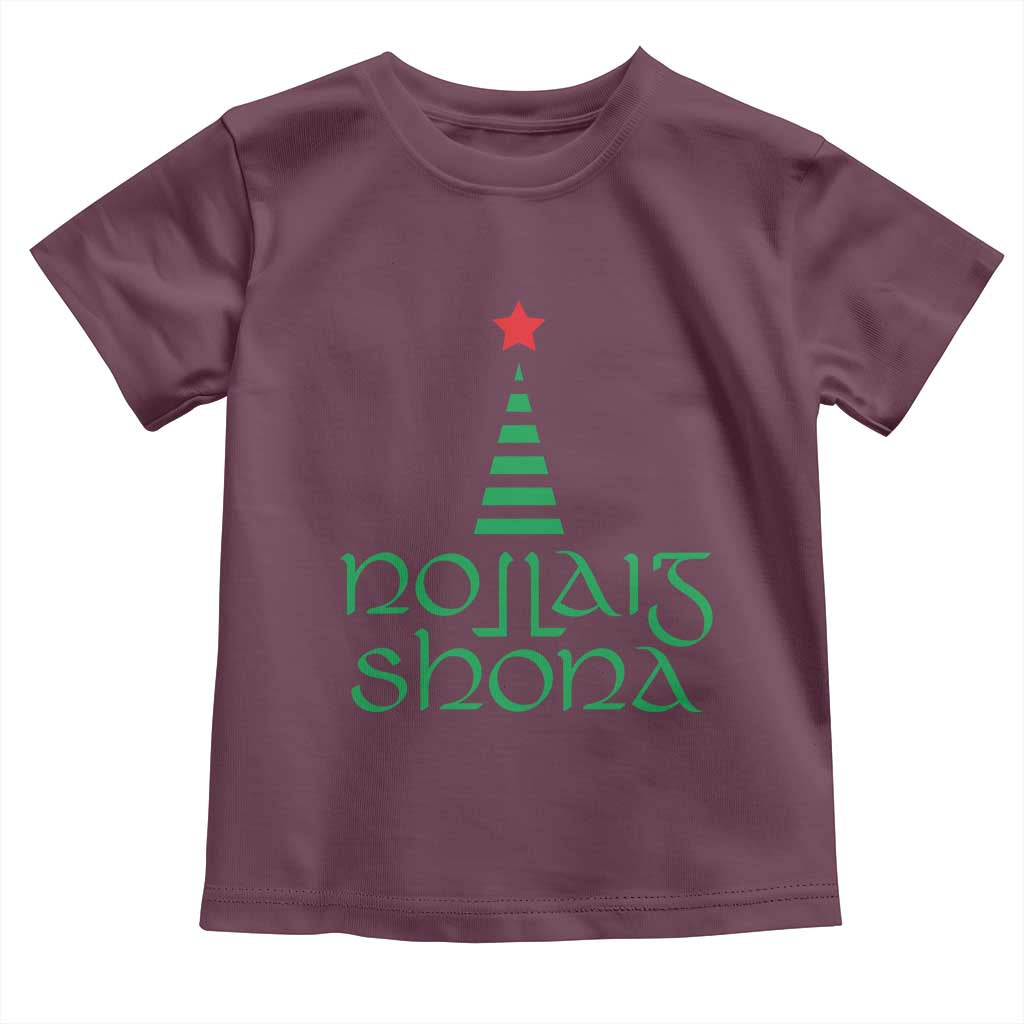 Funny Irish Gaelic Christmas Nollaig Shona Toddler T Shirt Xmas Tree