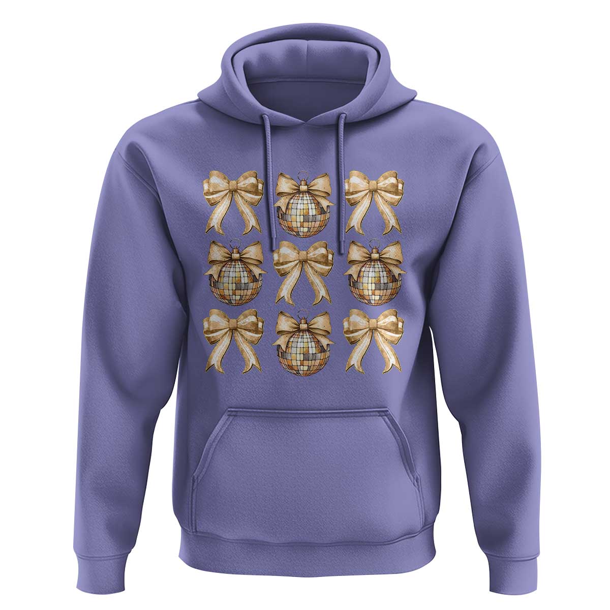 Coquette Happy New Year 2025 Gold Bow Hoodie