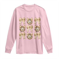 Coquette Happy New Year 2025 Gold Bow Long Sleeve Shirt