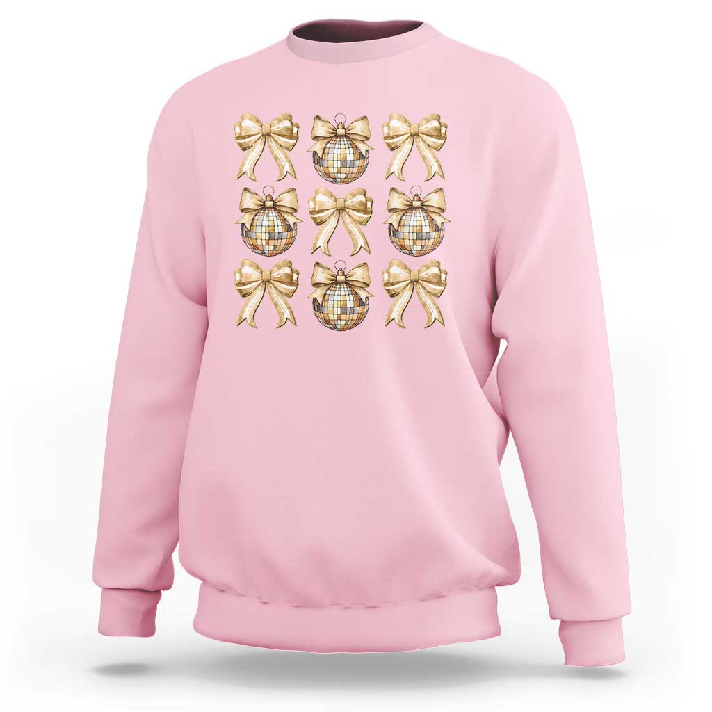 Coquette Happy New Year 2025 Gold Bow Sweatshirt