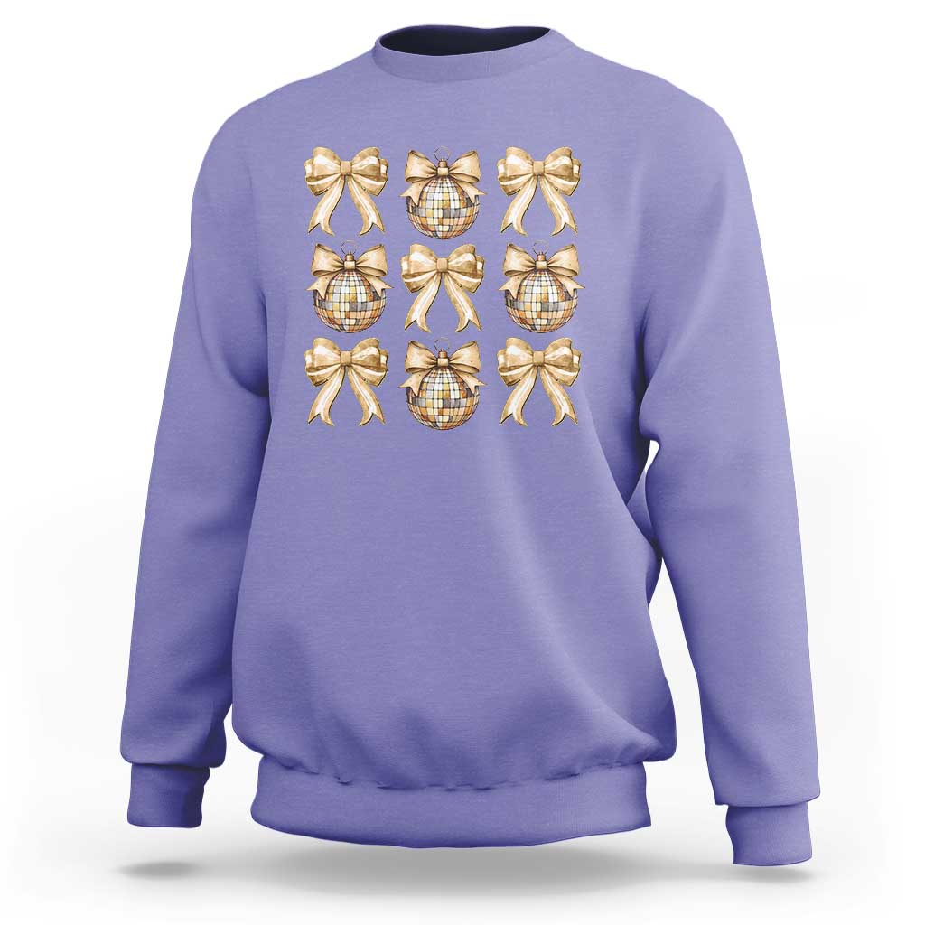 Coquette Happy New Year 2025 Gold Bow Sweatshirt