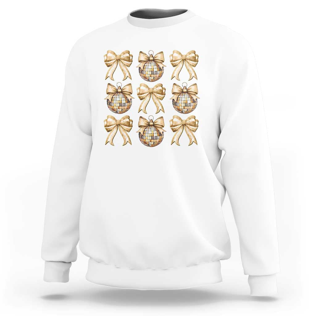 Coquette Happy New Year 2025 Gold Bow Sweatshirt